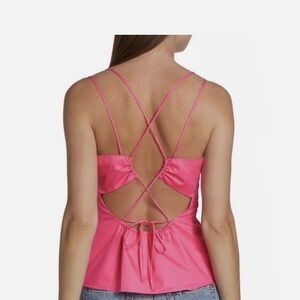 Frame Denim Pink Ruched Crop Camisole